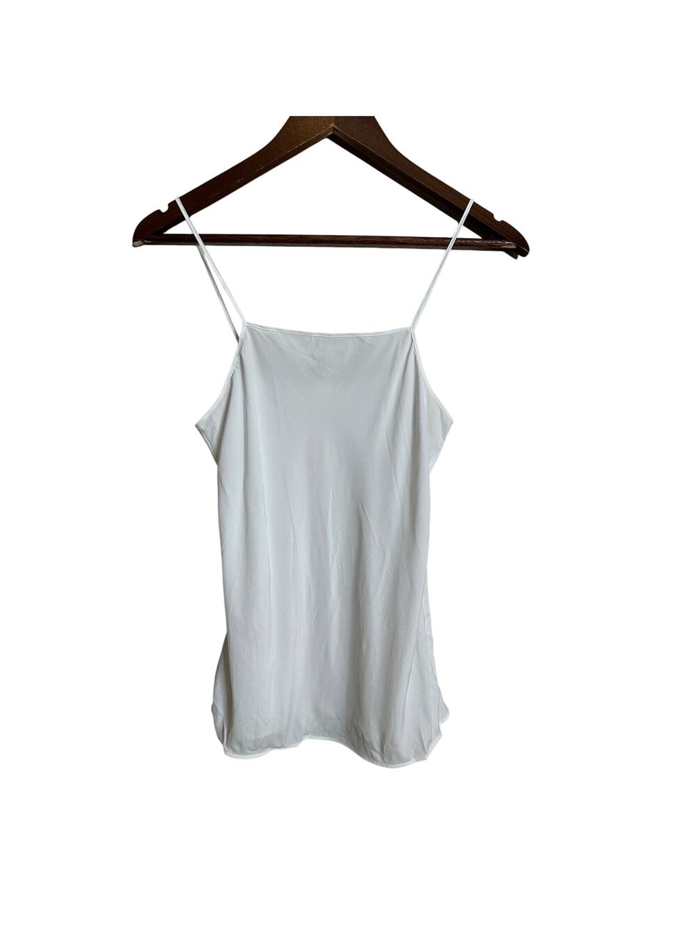 Genny Italy Crepe Camisole Spaghetti Strap Minimalist Luxury Top White Womans XS